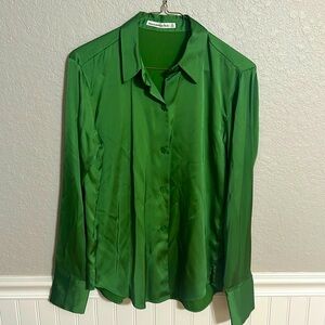 Abercrombie & Fitch silky green button shirt